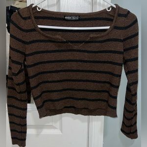 Black and brown striped long sleeve. Shein. Size MEDIUM.